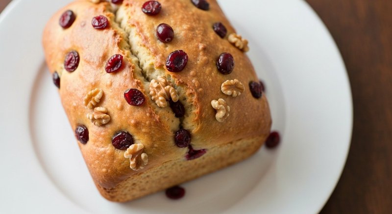 Gluten-Free Cranberry Walnut Bread — baking recipe, serves 4
