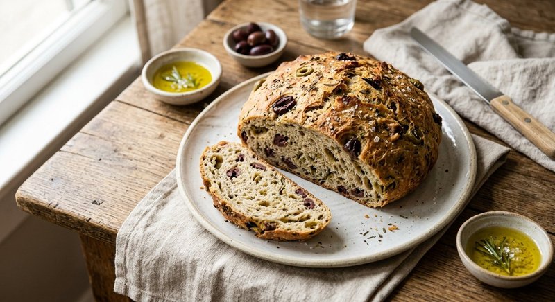 Gluten-Free Olive Bread — baking recipe, serves 4