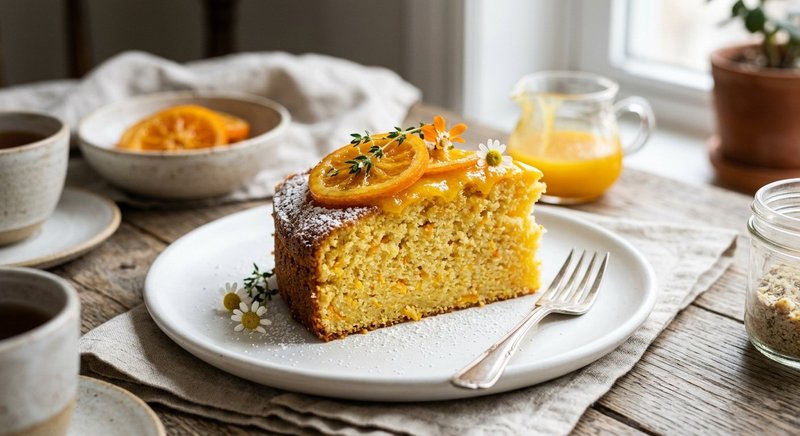 Gluten-Free Orange Polenta Cake — baking recipe, serves 4