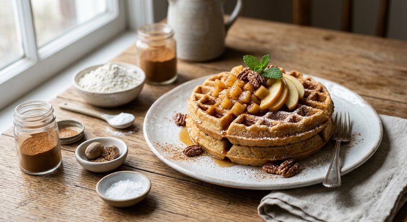 Gluten-Free Apple Cinnamon Waffles — breakfast recipe, serves 4