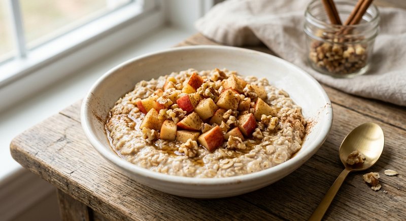 Gluten-Free Apple Walnut Overnight Oats — breakfast recipe, serves 4