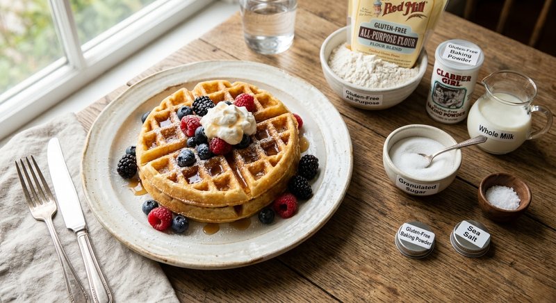 Gluten-Free Belgian Waffles — breakfast recipe, serves 4