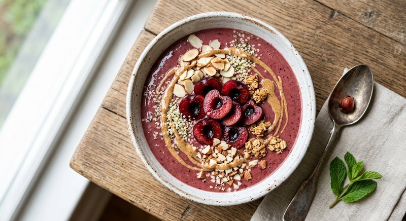 Gluten-Free Cherry Almond Smoothie Bowl — breakfast recipe, serves 4