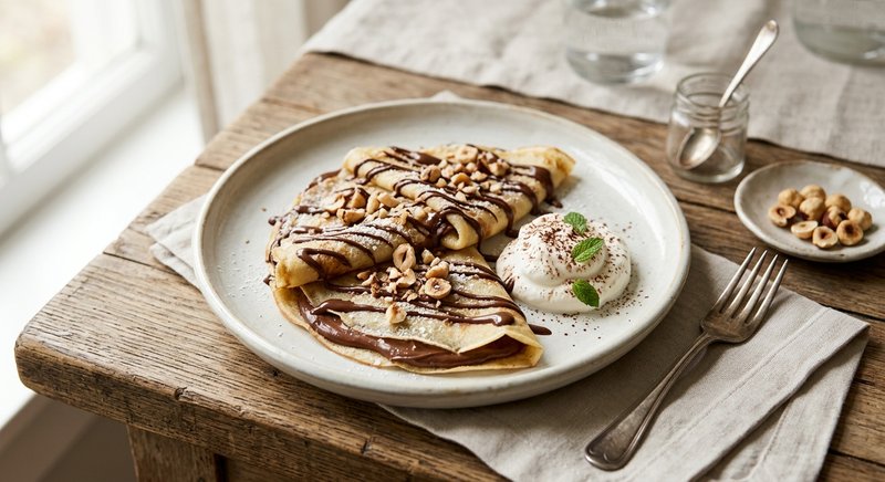Gluten-Free Chocolate Hazelnut Crepes — breakfast recipe, serves 4