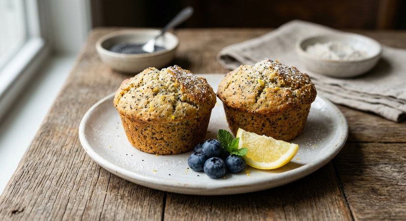 Gluten-Free Lemon Poppy Seed Muffins — breakfast recipe, serves 12