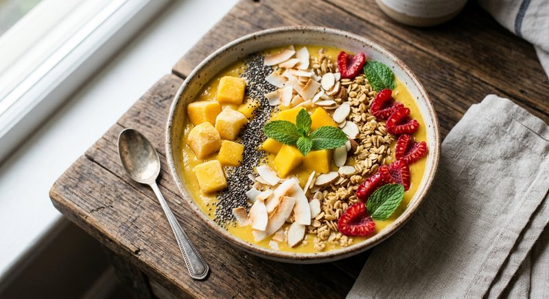 Gluten-Free Mango Turmeric Smoothie Bowl — breakfast recipe, serves 4
