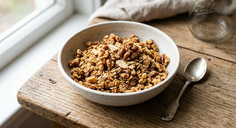 Gluten-Free Maple Walnut Granola — breakfast recipe, serves 4