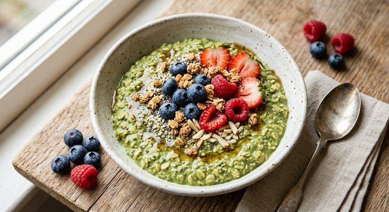 Gluten-Free Matcha Overnight Oats — breakfast recipe, serves 4