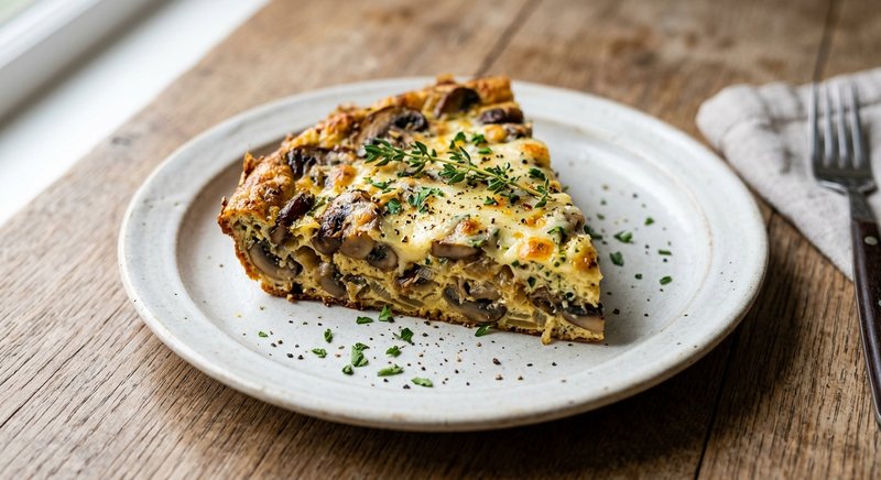 Gluten-Free Mushroom Swiss Frittata — breakfast recipe, serves 4