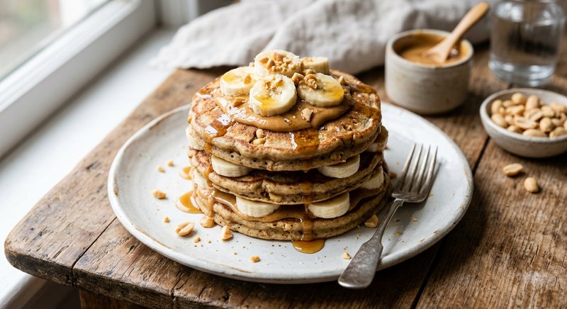 Gluten-Free Peanut Butter Banana Pancakes — breakfast recipe, serves 4