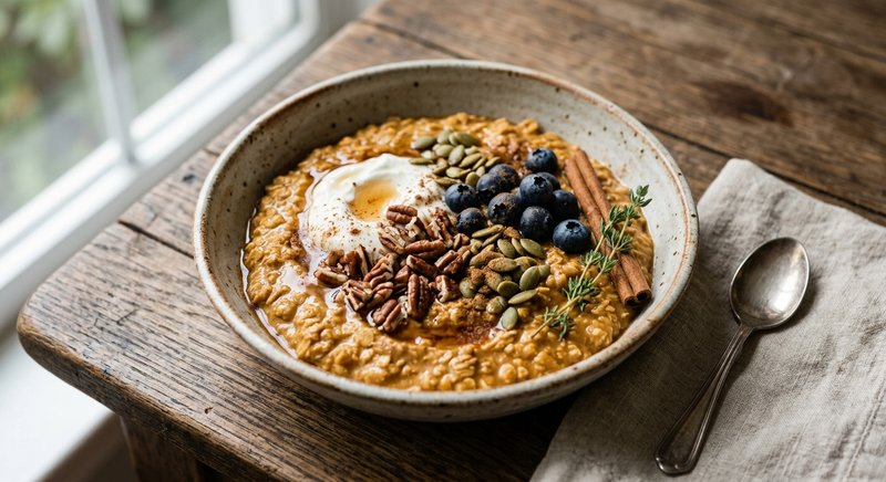 Gluten-Free Pumpkin Spice Overnight Oats — breakfast recipe, serves 4
