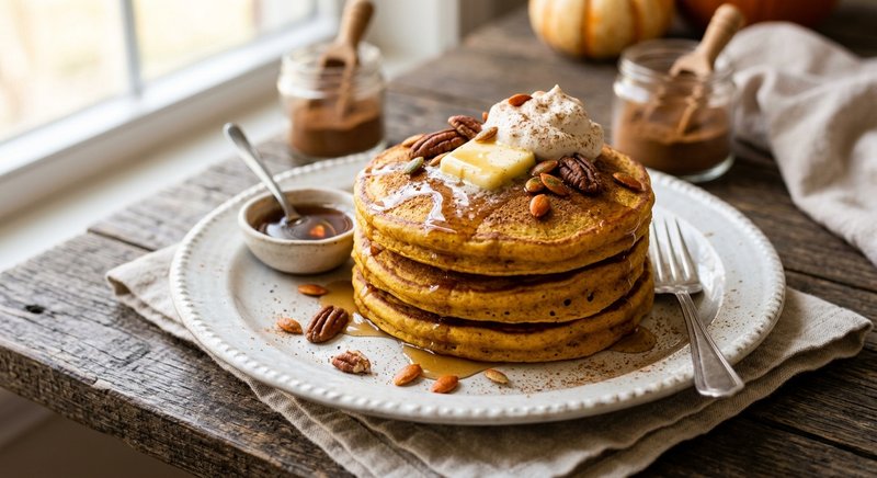 Gluten-Free Pumpkin Spice Pancakes — breakfast recipe, serves 4