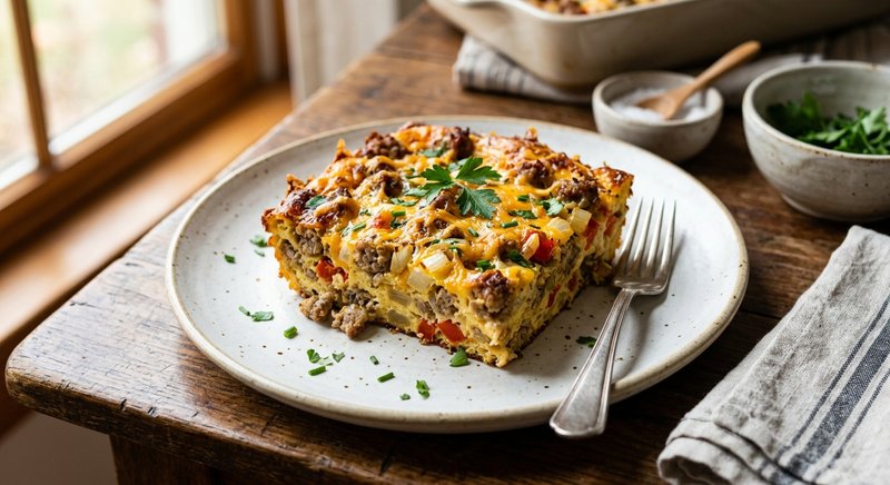Gluten-Free Sausage and Egg Casserole — breakfast recipe, serves 4
