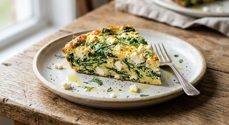 Gluten-Free Spinach and Feta Frittata — breakfast recipe, serves 4