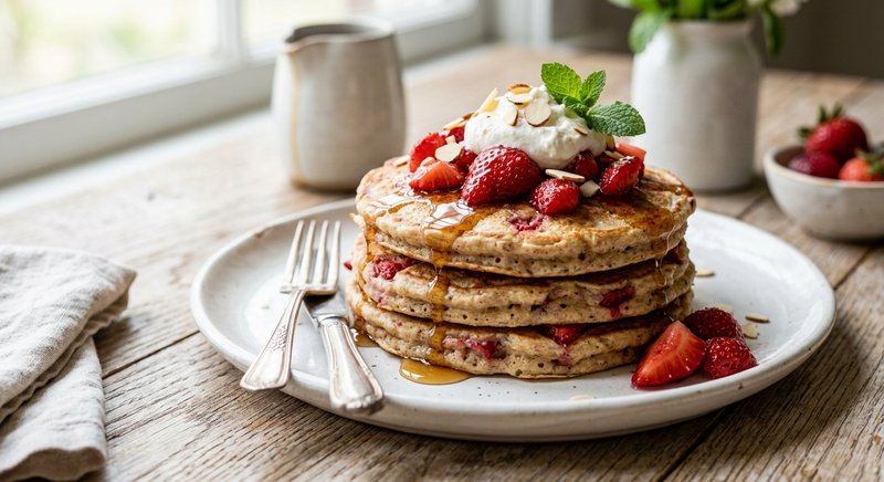 Gluten-Free Strawberry Pancakes — breakfast recipe, serves 4