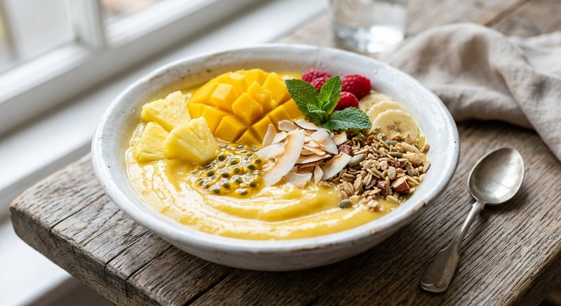Gluten-Free Tropical Smoothie Bowl — breakfast recipe, serves 4