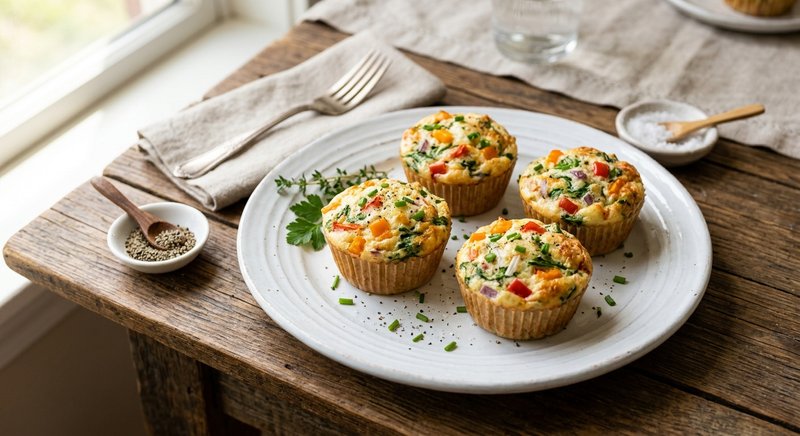 Gluten-Free Veggie Egg White Muffins — breakfast recipe, serves 4