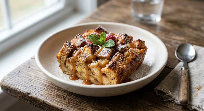 Gluten-Free Bread Pudding with Bread — desserts recipe, serves 4