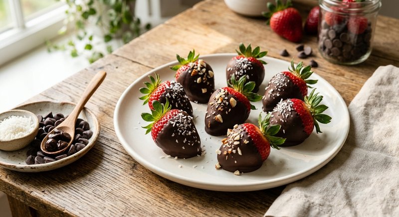 Gluten-Free Chocolate-Dipped Strawberries — desserts recipe, serves 4