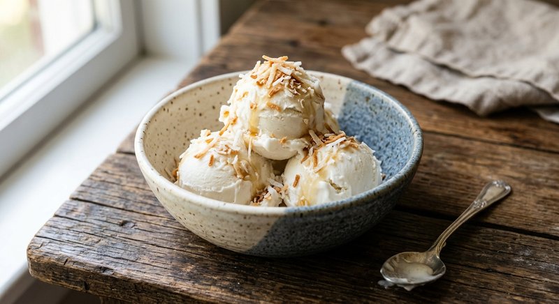 Gluten-Free Coconut Ice Cream — desserts recipe, serves 4