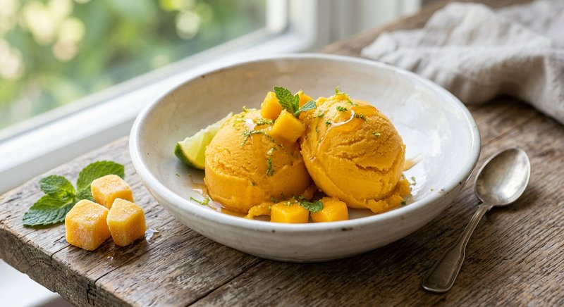 Gluten-Free Mango Sorbet — desserts recipe, serves 4