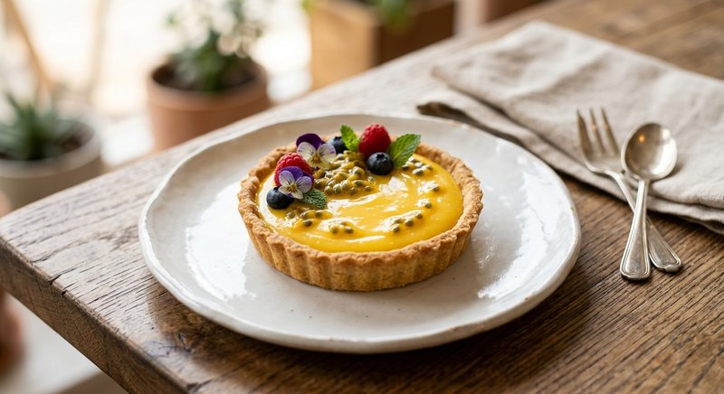 Gluten-Free Passionfruit Tart — desserts recipe, serves 4