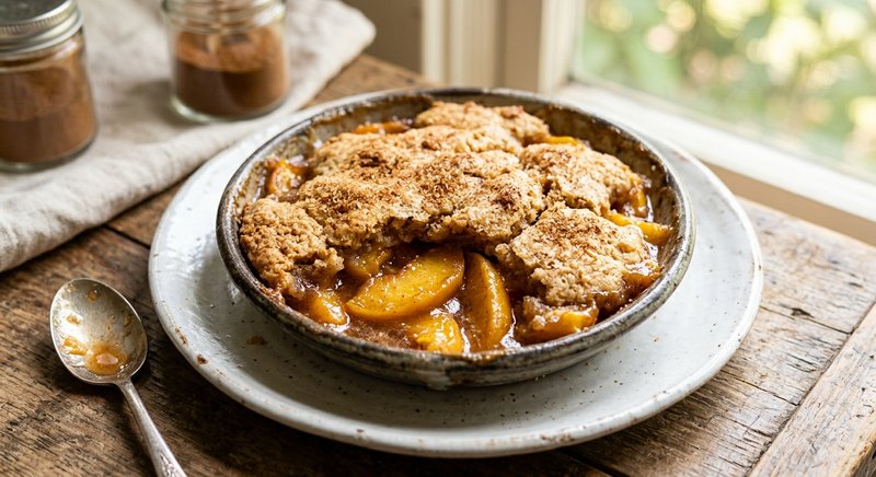 Gluten-Free Peach Cobbler — desserts recipe, serves 4