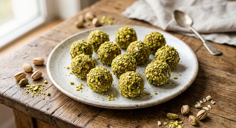 Gluten-Free Pistachio Truffles — desserts recipe, serves 4