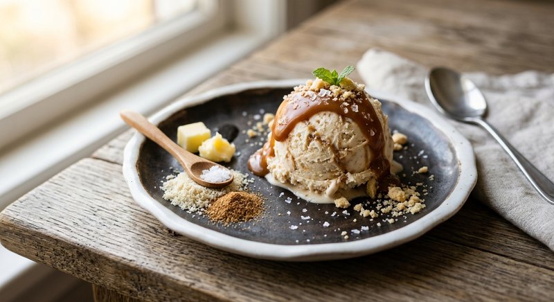 Gluten-Free Salted Caramel Ice Cream — desserts recipe, serves 4