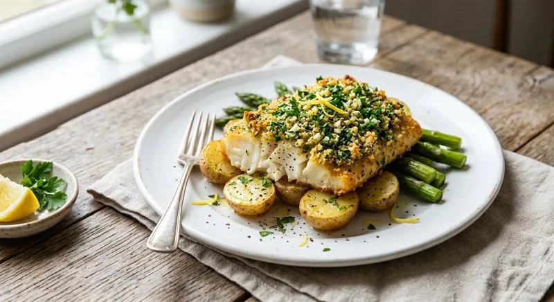 Gluten-Free Baked Cod with Herb Crust