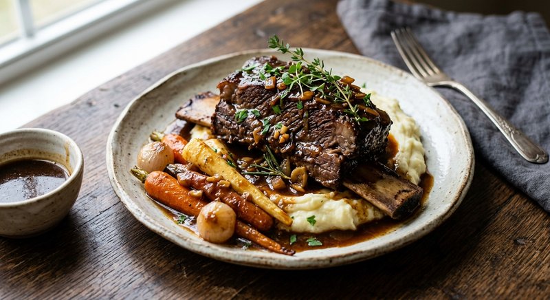 Gluten-Free Beef Short Ribs Braised — dinner recipe, serves 4