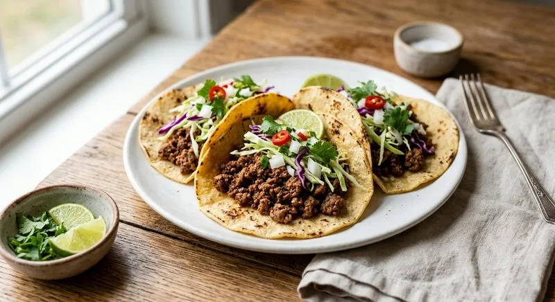 Gluten-Free Beef Tacos in Corn Tortillas