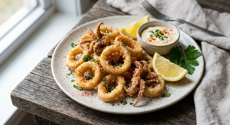 Gluten-Free Calamari with Rice Flour Coating — dinner recipe, serves 4