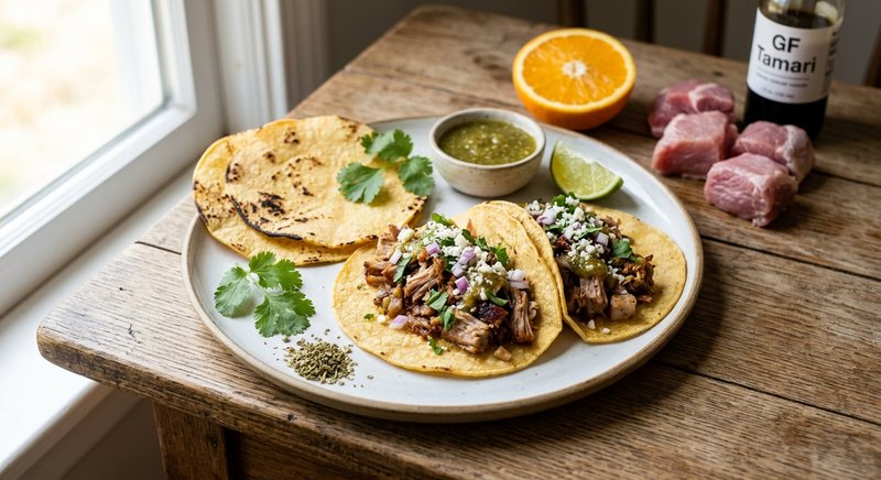 Gluten-Free Carnitas in Corn Tortillas — dinner recipe, serves 4