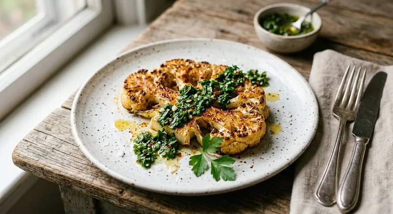 Gluten-Free Cauliflower Steak with Chimichurri