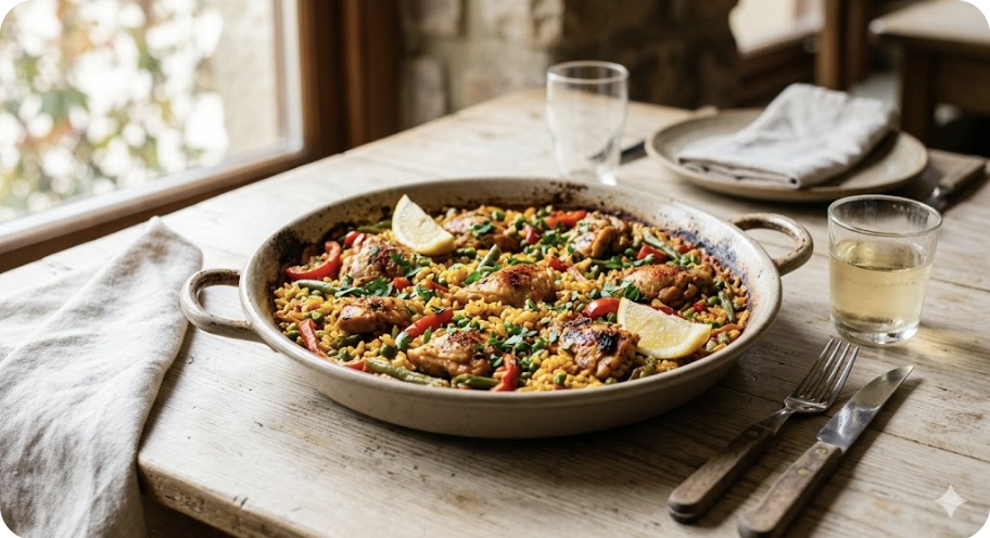 Gluten-Free Chicken Paella — dinner recipe, serves 4