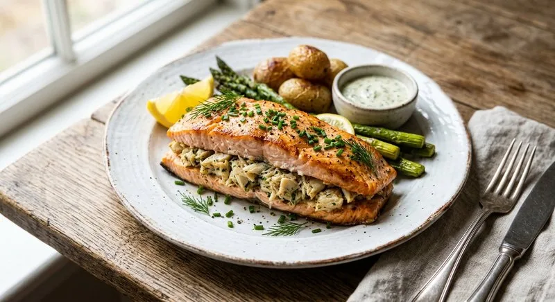 Gluten-Free Crab-Stuffed Salmon