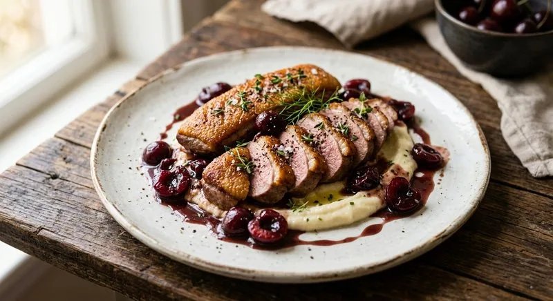 Gluten-Free Duck Breast with Cherry Sauce