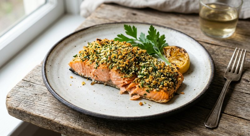 Gluten-Free Herb-Crusted Salmon — dinner recipe, serves 4