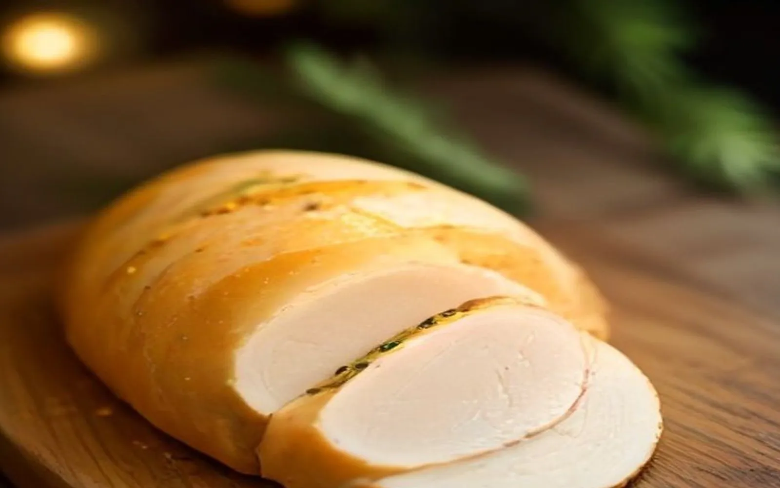 Gluten-free herb-roasted turkey breast on a plate