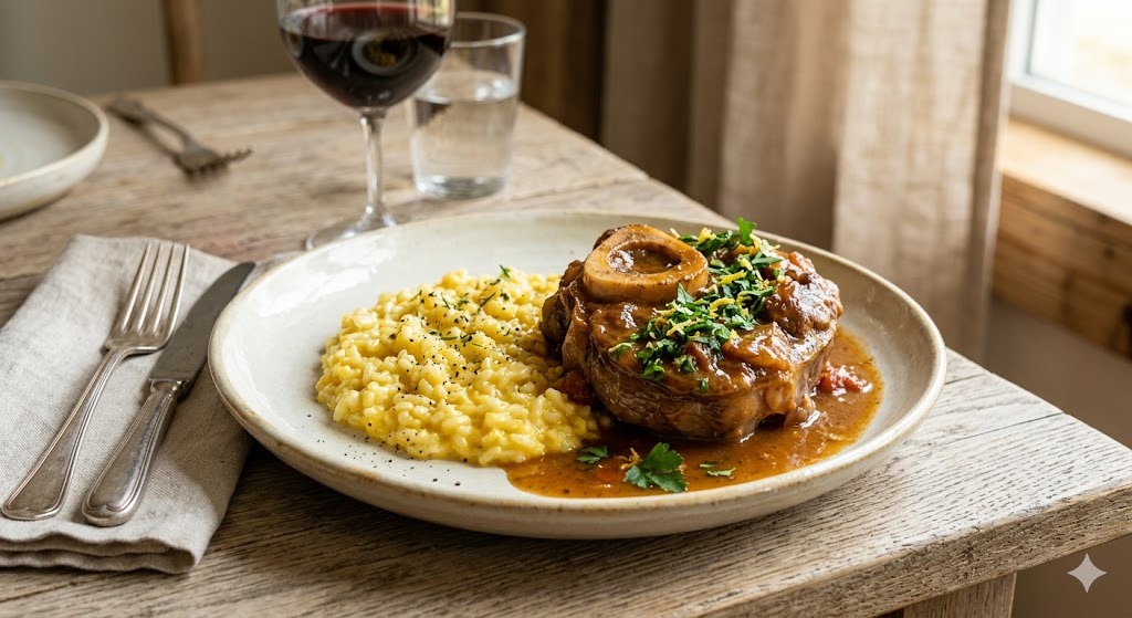 Gluten-Free Osso Buco with Risotto — dinner recipe, serves 4