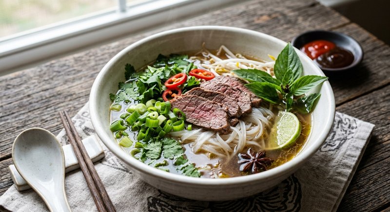 Gluten-Free Pho Bo with Rice Noodles — dinner recipe, serves 4