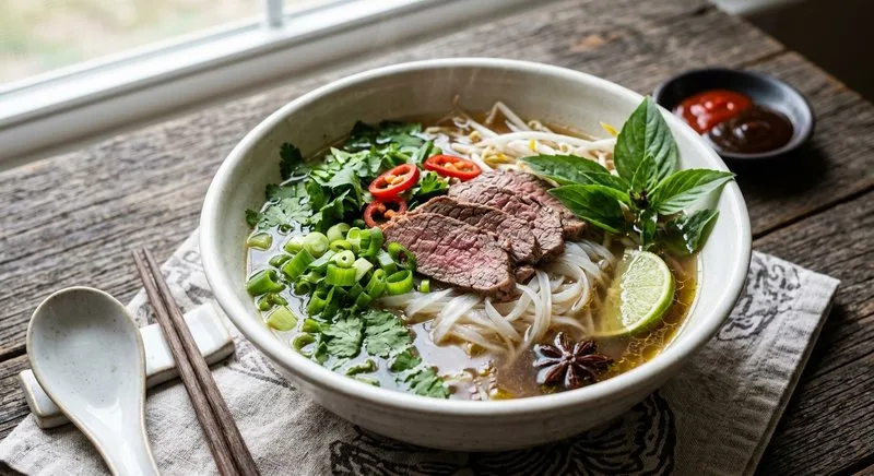 Gluten-Free Pho Bo with Rice Noodles