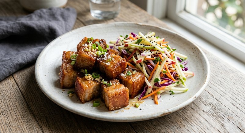 Gluten-Free Pork Belly with Apple Slaw — dinner recipe, serves 4