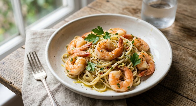 Gluten-Free Prawn Linguine — dinner recipe, serves 4