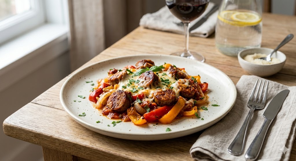 Gluten-Free Sausage and Pepper Bake — dinner recipe, serves 4