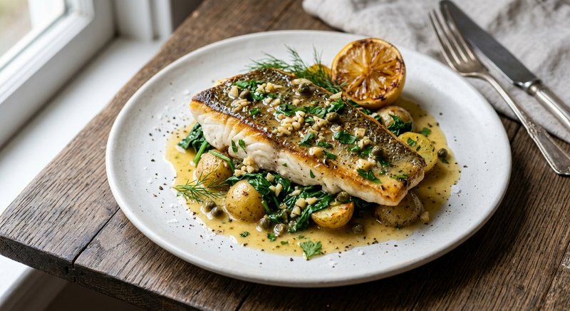 Gluten-Free Sea Bass with Lemon Butter — dinner recipe, serves 4