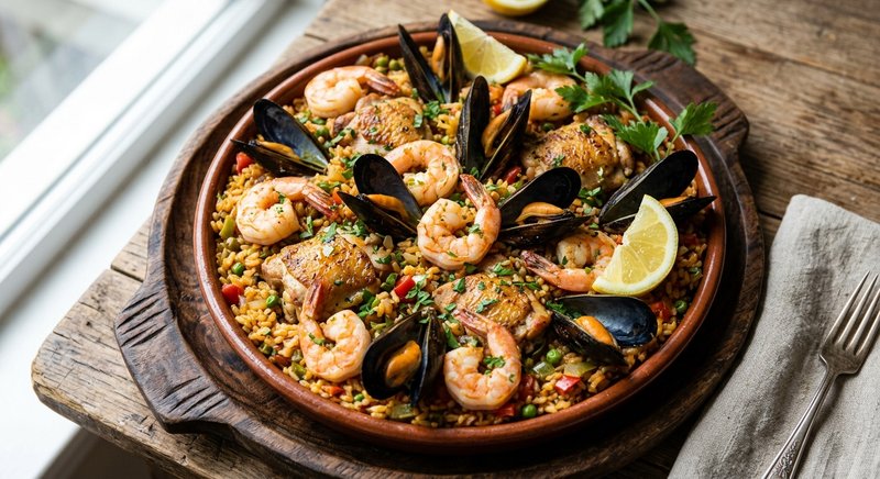 Gluten-Free Seafood Paella — dinner recipe, serves 4