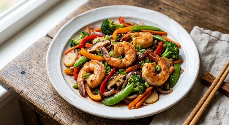 Gluten-Free Shrimp Stir-Fry with Tamari Sauce — dinner recipe, serves 4