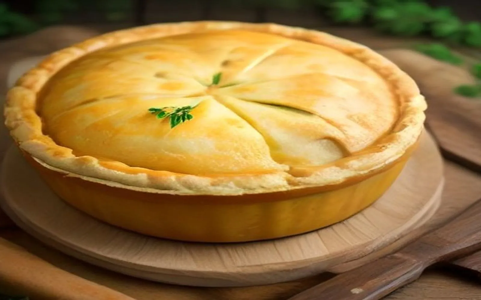Gluten-free leftover turkey pot pie on a plate